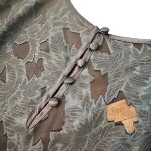 Vintage Inner‎ Most Slip Dress Large Blue Floral Strappy Satin Chemis 90s Sheer